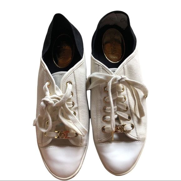 Michael Kors Kristy espadrilles White and Black Sneakers Size 9.5 canvas casual - Picture 5 of 9